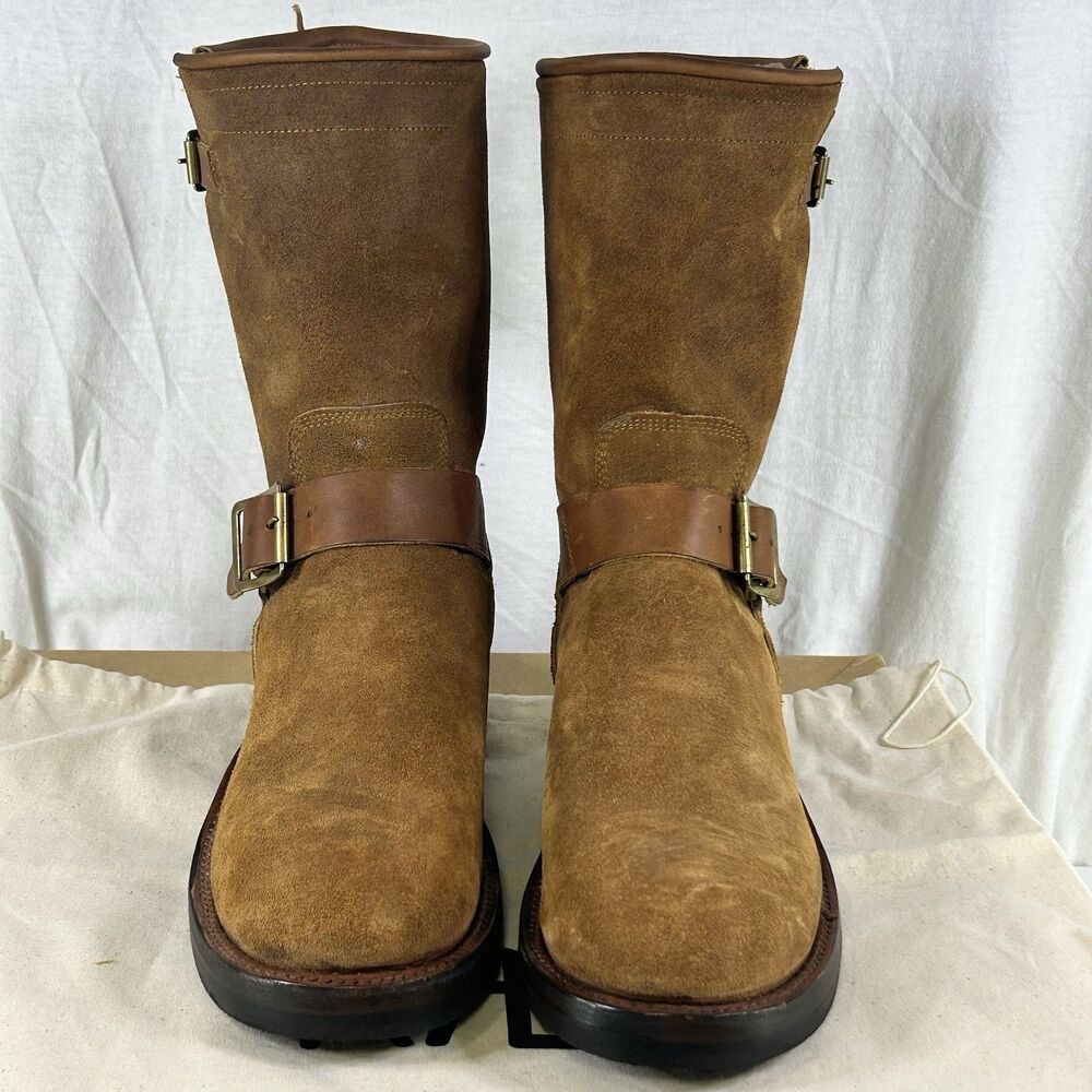 Double RL Miller Cowboy Boots Mens 7.5D Brown Suede Roughout Ralph Lauren RRL - Picture 2 of 14